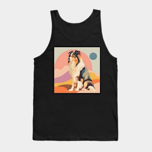 Retro Collie: Pastel Pup Revival Tank Top